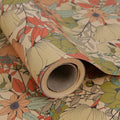 Aimyoo Kraft Floral Wrapping Paper Roll - Mini Roll - 17 Inch x 16.4 Feet - All Occasion Vintage Flower Gift Wrap Paper for Mother's Day Wedding Birthday Bridal Shower