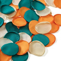 TINGE TIME 400pcs Silk Flower Petals for Wedding, Rose Petals for Decoration, Fake Flower Petals for Bridal Showers, Flower Girl Petals for Anniversaries and Parties (Burnt Orange & Peacock Green)