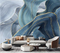 Eierme-Gilding Marble Blue Wall Mural Wallpaper for Bedroom Peel and Stick 137" x 102"