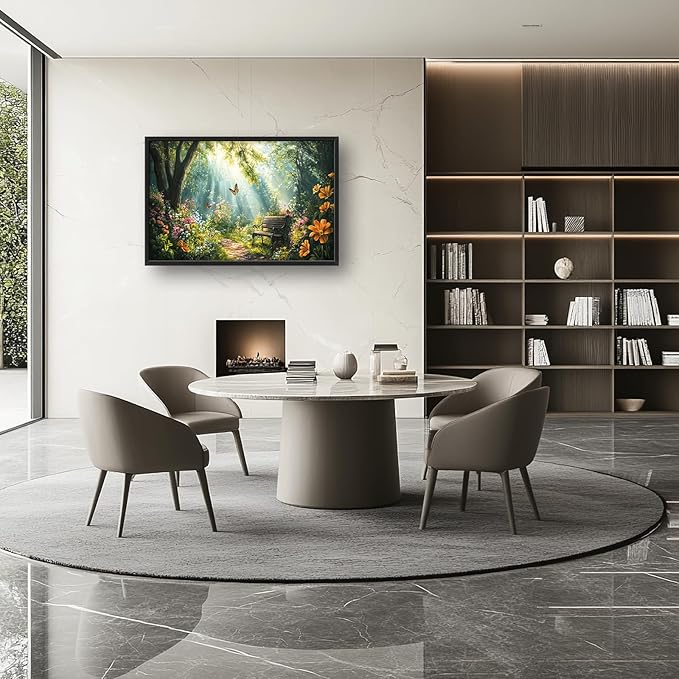 Green Forest Large Wall Art Garden Pictures Wall Decor Nature Sunlight Landscape Big Canvas Painting Prints Framed Artwork Home Decorations Above Bed for Bedroom Living Room Dining Room 36"x24"