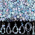 Assorted 200-260PCS Blue Acrylic Beads for Bracelet Making, Flower Bow Candy GummyBear Bracelet Charms,Cute Beads for Jewelry Making DIY Necklace Keychain Phone Charm Christmas Gift