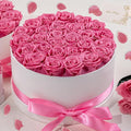 27 Forever Roses in Luxury White Box, Eternal Real Roses Gift for Women, Preserved Flowers for Delivery Prime, Anniversary, Valentine's Day, Birthday for Her (Pink)