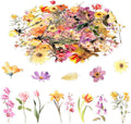 80 Pieces Natural Scrapbooking Stickers, Self-Adhesive Flower Stickers for Scrapbooking Supplies Journal for DIY Craft, Planners, Journal, Notebook Card