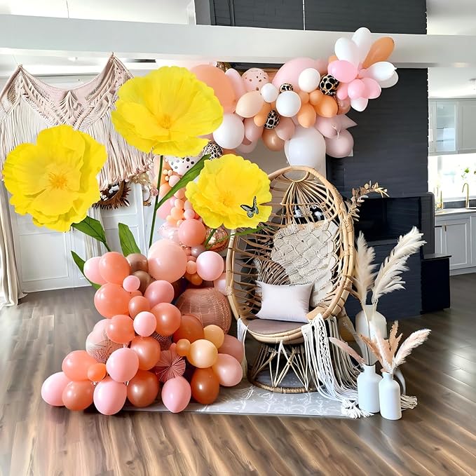 5.8 Ft Giant Artificial Flowers,Large Paper Flower,Huge Poppy Flowers Decoration for Wedding,Hotel,Office,Window Display and Home Farmhouse Decor(Yellow)