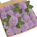 Artificial Flowers, 100pcs Realistic Artificial Rose for DIY Wedding Bouquets Centerpieces Arrangements, Purple Dahlia Flowers with Stem for Bridal Shower Party Home Decorations