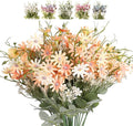 Artificial Flowers Wildflowers Silk Daisy Spring Fake Daisies Decoration Summer UV Resistant Colorful Mixed Bundles Faux Greenery Outdoor Plant Stem Filler for Home Decor Indoor Floral Arrangements