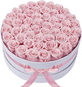 50 Piece Roses in a Velvet Box, Flowers for Delivery, Presereved Flowers Birthday Gifts for Women Mom and Wife (Pink)