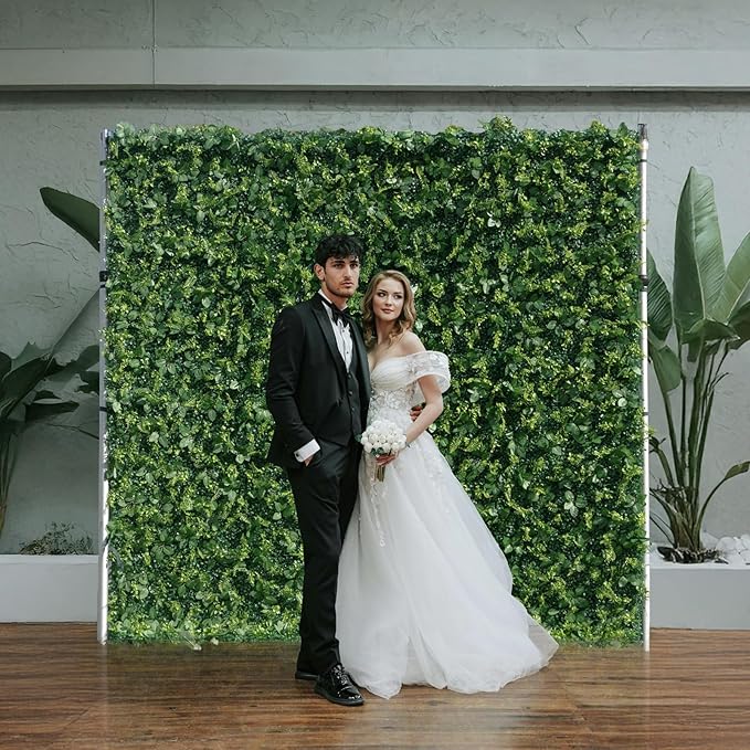 Artificial Luxury‌ Flower Wall Panels, Gorgeous 3D Silk Floral Backdrop for Wedding, Baby Show, Party and Home Decor, Quick Assembly/Storage, Both Eco ＆ Pet Friendly, 4 Panels, 8 * 8 ft.