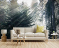 Forest in The Fog Wall Mural, Forest Wall Sticker Wallpaper, Non-self-Adhesive Wall Decorations（Non-self-Adhesive）