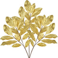 3 Pack Gold Glittered Artificial Leaf Spray Picks 31" Tall Magnolia Leaves Long Stems for Christmas Picks Winter Wedding Christmas Tree Garland Wreath DIY Bouquet Centerpiece Vase