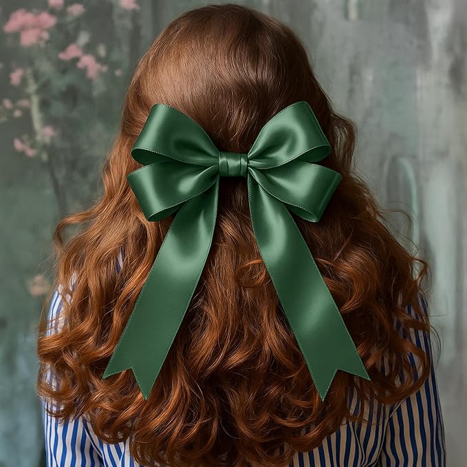 Fullive Ribbon for Gift Wrapping, 1 1/2 Inch 30 Yards Dark Green Ribbon, Polyester Ribbons for Flower Bouquet for St. Patrick's Day Christmas Decorations DIY Bows Wrapping Bouquet Floral Arrangements