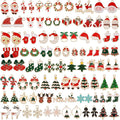 Acejoz 100Pcs 50 Pairs Christmas Charms for Jewelry Making and Bracelets, Gold Enamel Jewelry Pendants for Xmas Earring Bracelet Necklace Craft Making