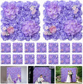 Artificial Flower Wall Backdrop 16pcs 16.5x16.5 Inch Silk Rose Artificial Floral Wall Panel Ideal for Wedding Celebrations, Festive Party Backdrops, and Elegant Home Decor-Purple