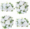 Artificial Flowers Ball 4 Pcs - White Wedding Table Centerpiece Decorations for Flower Arrangements