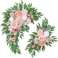Pack of 2 Wedding Arch Decorations Artificial Hanging Flowers Floral Swag for Wedding Welcome Sign Backdrop Balloon Arch Home Party Bridal Ceremony Reusable(Deep Pink)