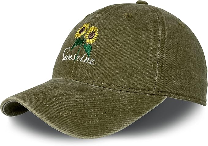 Sunshine Flower Trucker Hat Sun Baseball Cap for Women Snapback Adjustable Hats Gift
