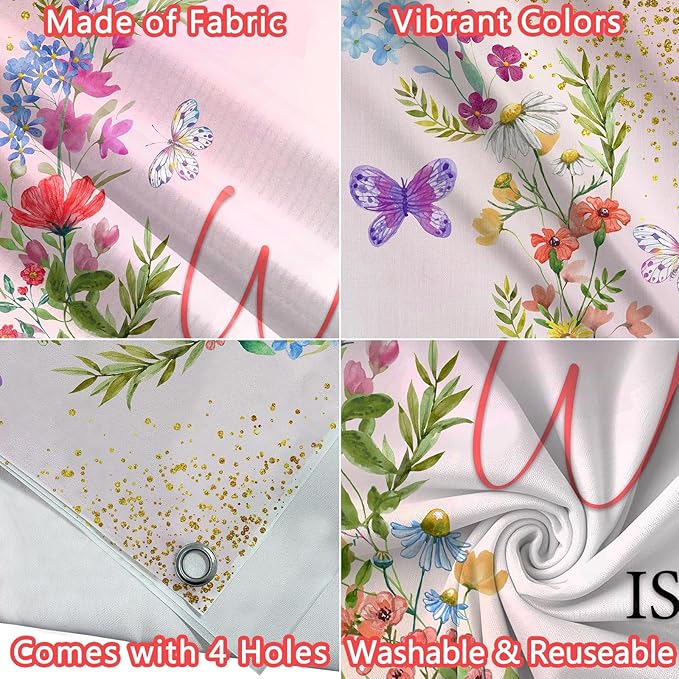 Sensfun Pink Floral A Little Wildflower is On Her Way Baby Shower Backdrop Banner Decorations Wild Flowers Theme Backdrops Background for Girls Baby in Bloom Baby Shower Party Decor Photo Props 6X4ft