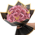 Waipfaru Glitter Roses Bouquet, DIY Fake Flowers Bouquet, Birthday Gifts for Women Mom, 24 Pcs Rose Gold Rose for Wife Girlfriend Valentines, Mothers Day, Anniversary, Graduation