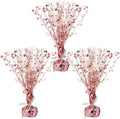 Crowye 3 Pieces Metallic Foil Spray Centerpiece Christmas Party Star Table Decoration Burst Centerpieces Fall Table Decor for Birthday New Year 2026 Party Holiday(Rose Gold)