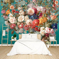 Floral Wallpaper Pink Peony murals Girls Bedroom Botanical Rose Flowers Leaf Aesthetic Room Decor Home Living Room tv Background Large Wall Mural - 91"x65" Not Peel and Stick