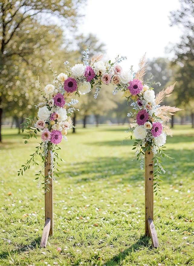 Kimura's Cabin 5Pcs Fake Sunflowers Artificial Silk Flowers Bouquet Long Stems Faux Sunflower Real Touch Chrysanthemum for Wedding Home Garden Birthday Party Indoor Decor(Purple)