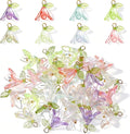 32PCS Lily Flower Charms for Jewelry Making, Multi Color Acrylic Floral Pendants, Plastic Dangle Flower Charms with Hanging Rings for Necklace Bracelet Earring DIY Crafts Decoration