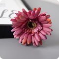 12pcs Artificial Gerbera Daisies,22 Inch Long Stem Silk Daisy Flowers,Realistic Artificial Flower Mums for Home Décor Centerpiece Wreath Supplies Wedding Bouquet,Light Wine