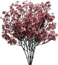Mandy's Mauve Artificial Baby’s Breath European Flowers 6 Bundles Silk Gypsophila with Bendable Stems for Fall Thanksgiving & Christmas Centerpiece Wedding Decor and Table Arrangements