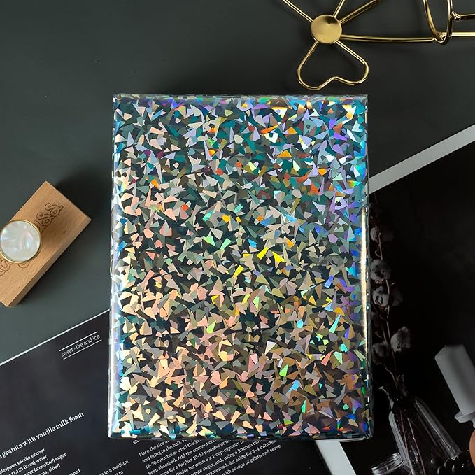 RUSPEPA Silver Geometric Pattern Colorful Metallic Wrapping Paper - Solid Color Paper Perfect for Wedding, Birthday, Christmas, Baby Shower - 30 Inches x 100 Feet
