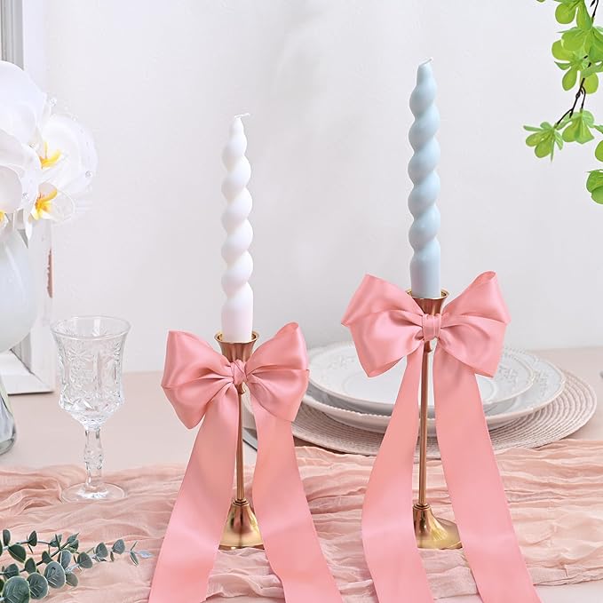 Double Face Dusty Pink Satin Ribbon 1-1/2 inch X 25 Yards Polyester Dusty Pink Ribbon for Gift Wrapping Very Suitable for Weddings Party Hair Bow Invitation Decorations and More