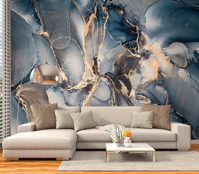 Cliouar-Shining Golden Texture imitating Marble Cutting Peel and Stick 137" x 102"