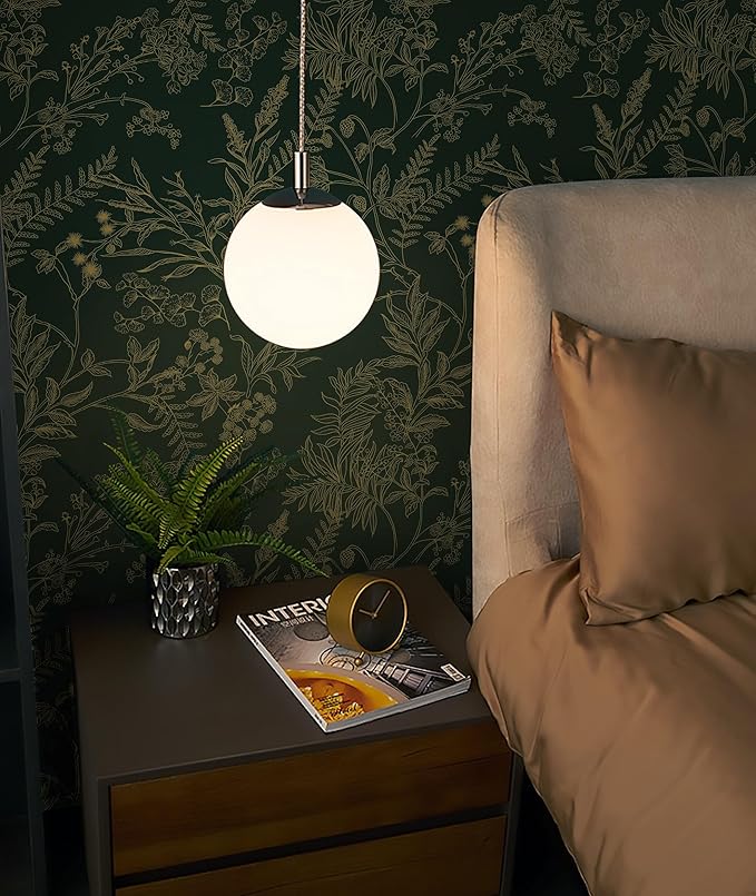 Peel and Stick Wallpaper Dark Green and Gold Floral Wallpaper Vintage Flower and Leaf Contact Paper for Cabinets Self-Adhesive Removable Wallpaper for Bedroom Bathroom Kitchen 197"x17.3"