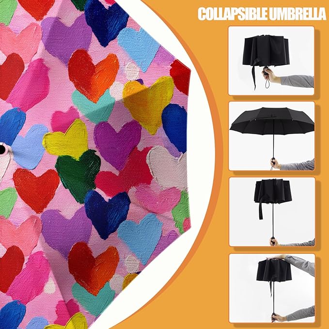Small Compact Travel Automatic Folding Umbrella for Women, Portable Lightweight, Rain, Wind, UV Sun Shade