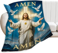 Jesus Blanket Christian Throw Blanket God Faith Religious Soft Cozy Fleece Fuzzy Stuffed Plush Flannel Gifts for Girls Women Boys Kids Adults 60"X80"