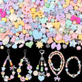 Assorted Acrylic Beads, 200-260PCS Macaroon Color Cute Beads for Bracelet Making, GummyBear Bow Candy Kawaii Charms for Jewelry Making DIY Necklace Keychain Phone Charm Christmas Gift