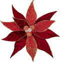Hollyone 3PCS Poinsettia Christmas Flowers Artificial 11" Large Velvet Red Glitter Poinsettia Flowers Christmas Tree Ornaments Floral Picks for Tree Wreath Garland Vase Table Centerpiece Home Decor