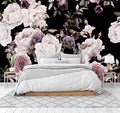 Peony Flowers Wall Mural - Purple Flower Wallpaper, Rose Mural - 103" x 69" (Not Self-Adhesive)