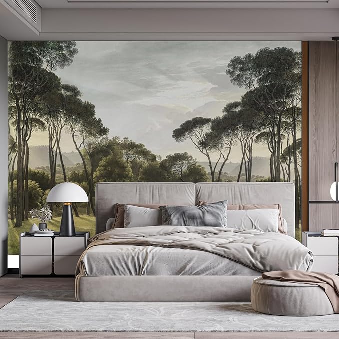 Peel and Stick Wallpaper Floral Forest Mural Flower for Bedroom Large Wall Murals Wall Paintings (Color-6, 157×110 inch)