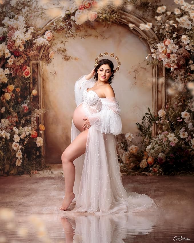 Kate Flower Wall Backdrops Arch Pregnant Wedding Party Supplies Photo Shoot Portrait Photo Background, 8x8ft