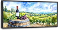 Vintage Red Wine Large Wall Art Framed Rustic Wall Decor for Living Room Country Grape Pictures Oversized Canvas Print Painting Modern Extra Large Framed Artwork for Bedroom Office Home Decor 60"x30"