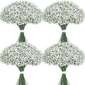 Yastouay Babys Breath Artificial Flowers, 30Pcs Fake White Babys Breath Flowers Artificial Bulk, Real Touch Faux Babies Breath Gypsophila Bouquet for Wedding Floral Arrangement Party Decor