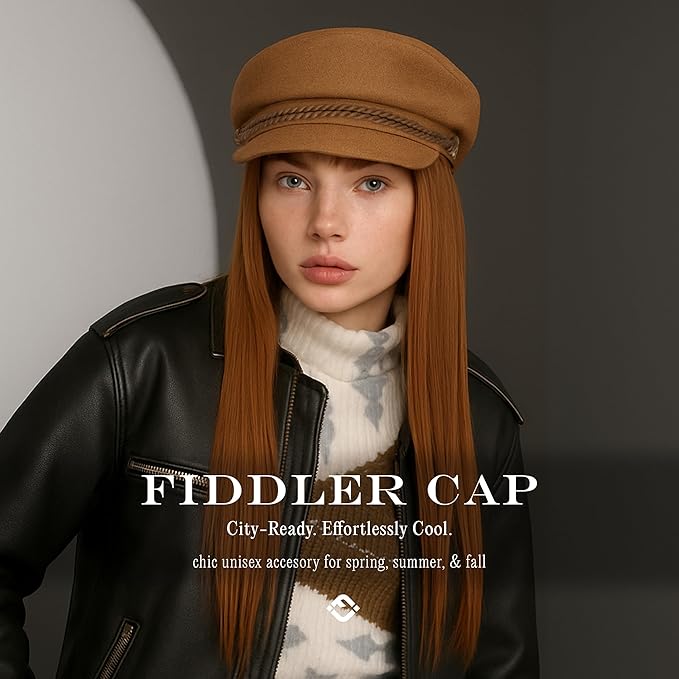 Funky Junque Newsboy Hat for Women – Trendy Greek Fisherman Cap, Classic Women's Baker Boy Newsies Hat, Ladies Fashion Caps