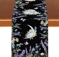 Boho Floral Table Runner, Spring Gothic Moon Phase Wildflower Mystical Witchy Farmhouse Coffee Table Center Decor for Home Kitchen Dining Patio Holiday Party Table Decorations 13x90 inches