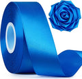 1-1/2 Inch Wide Royal Blue Satin Ribbon, 50 Yards Solid Polyester Fabric Ribbon for Roses Making, Gift Wrapping, Christmas, Wedding Decorations, Crafts, Bows