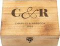 Let's Make Memories Personalized Wooden Keepsake Box With Hinged Lid - Wood Memento Box - Decorative Storage - Home Decor - For Couples, Wedding, Newlyweds - Laser Engraved - Initials & Message