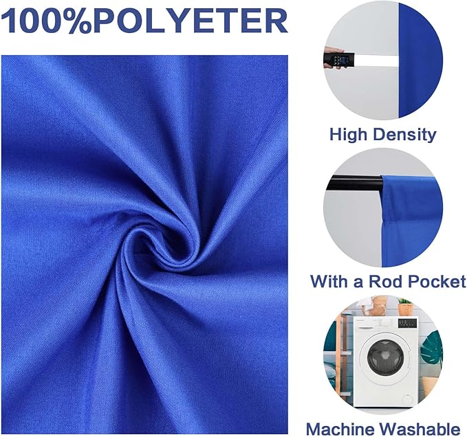 GFCC Royal Blue Backdrop Background - 10ftx10ft Blue Photo Backdrop for Photoshoot Photography Background Screen Video Recording Curtain