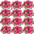 ASTRYAS 12Pcs Peonies Artificial Flowers, Hot Pink Peony Artificial Peonies, Silk Peonies Flowers Fake Peonies Bouquet for Centerpiece Table Wedding Party Home Decor