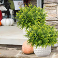 Outdoor Artificial Flowers UV Resistant, 20 Bundles Fake Realistic Floral Greenery Plants for Outside Porch, Window Boxes, Garden, Yard, Inside Home Table Decor, Green