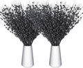Geosar 30 Pcs Christmas Artificial Glitter Berry Stem Decorations 17 Inch Faux Stick Floral Pick Centerpiece Bouquet Flower Bead Twigs for Centerpiece Tree Wreath Xmas Ornaments Home(Black)
