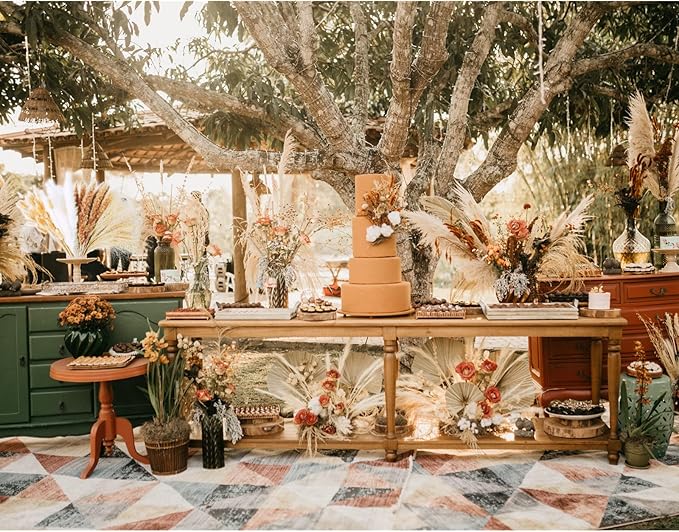 Natural Dried Pampas Grass Decor, Beige Pampas Grass, Bunny Tails Dried Flowers, Reed Grass Bouquet for Wedding Boho Flowers Home Table Decor, Rustic Farmhouse Party (100 in Total )